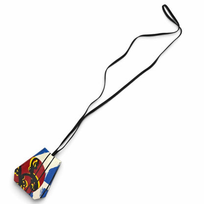 Hermes Clochette Skate Ciel Rouge de Cour Blanc Veau Swift Necklace — view 6
