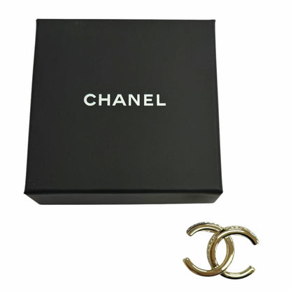 Chanel Rhinestone CC Logo Brooch Gold — view 2