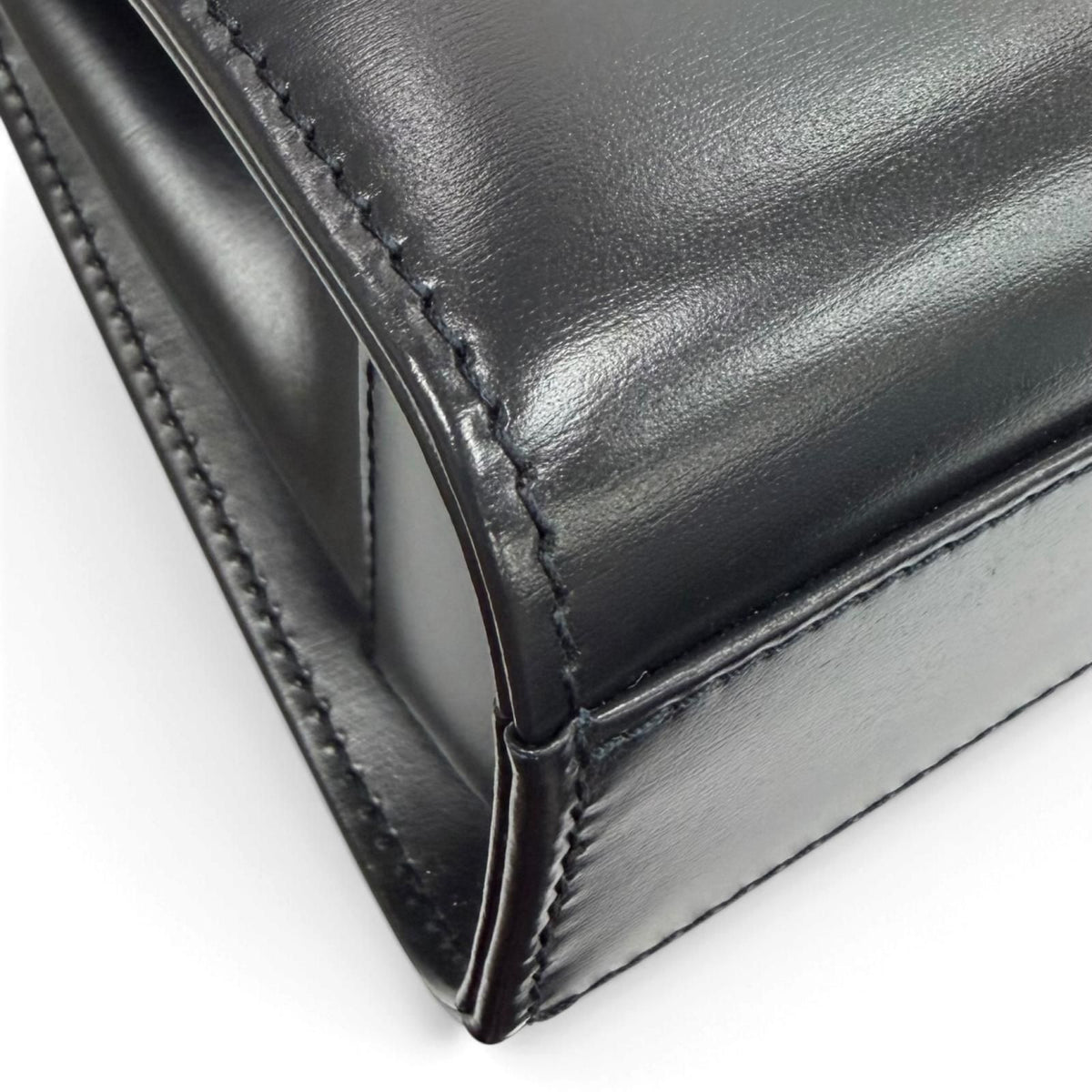 Cartier Sapphire Line Square Leather Handbag Black Gold — view 7