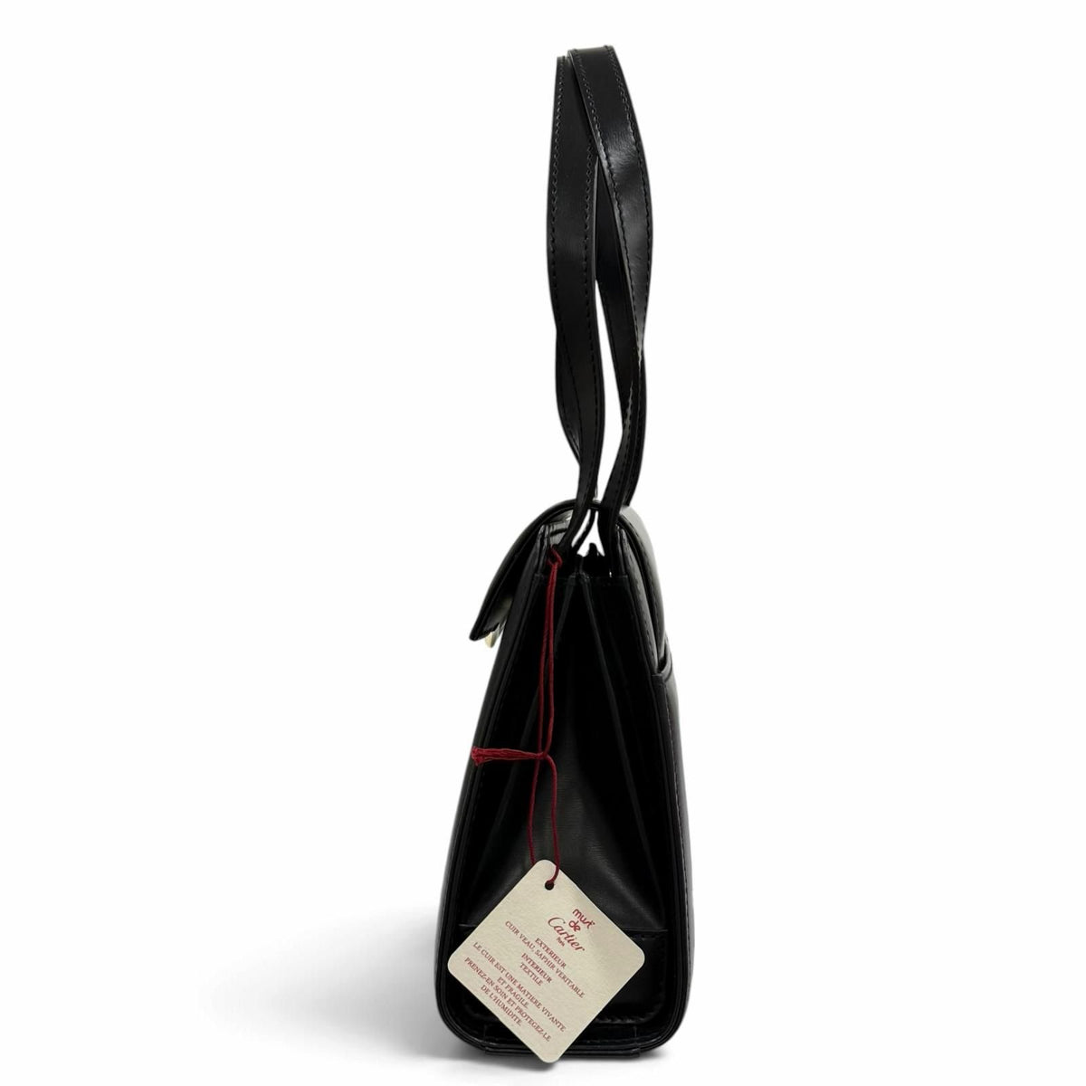 Cartier Sapphire Line Square Leather Handbag Black Gold — view 4