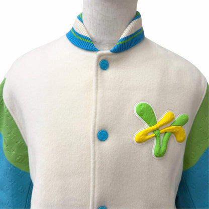 Louis Vuitton Sleeves Leather Rainbow Playground Varsity Jacket 48 — view 3
