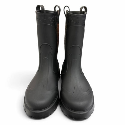 Dior Homme Rubber Garden Oblique Rain Boots Shoes Black — view 2