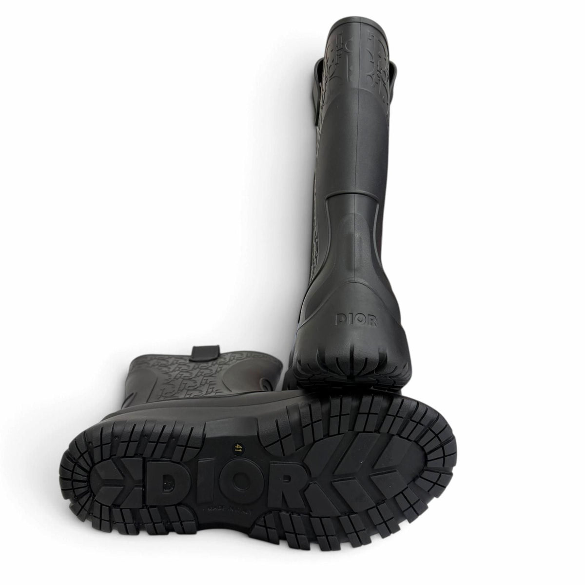 Dior Homme Rubber Garden Oblique Rain Boots Shoes Black — view 4