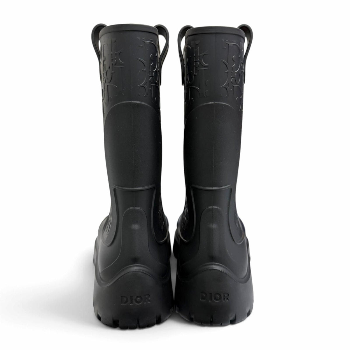 Dior Homme Rubber Garden Oblique Rain Boots Shoes Black — view 3