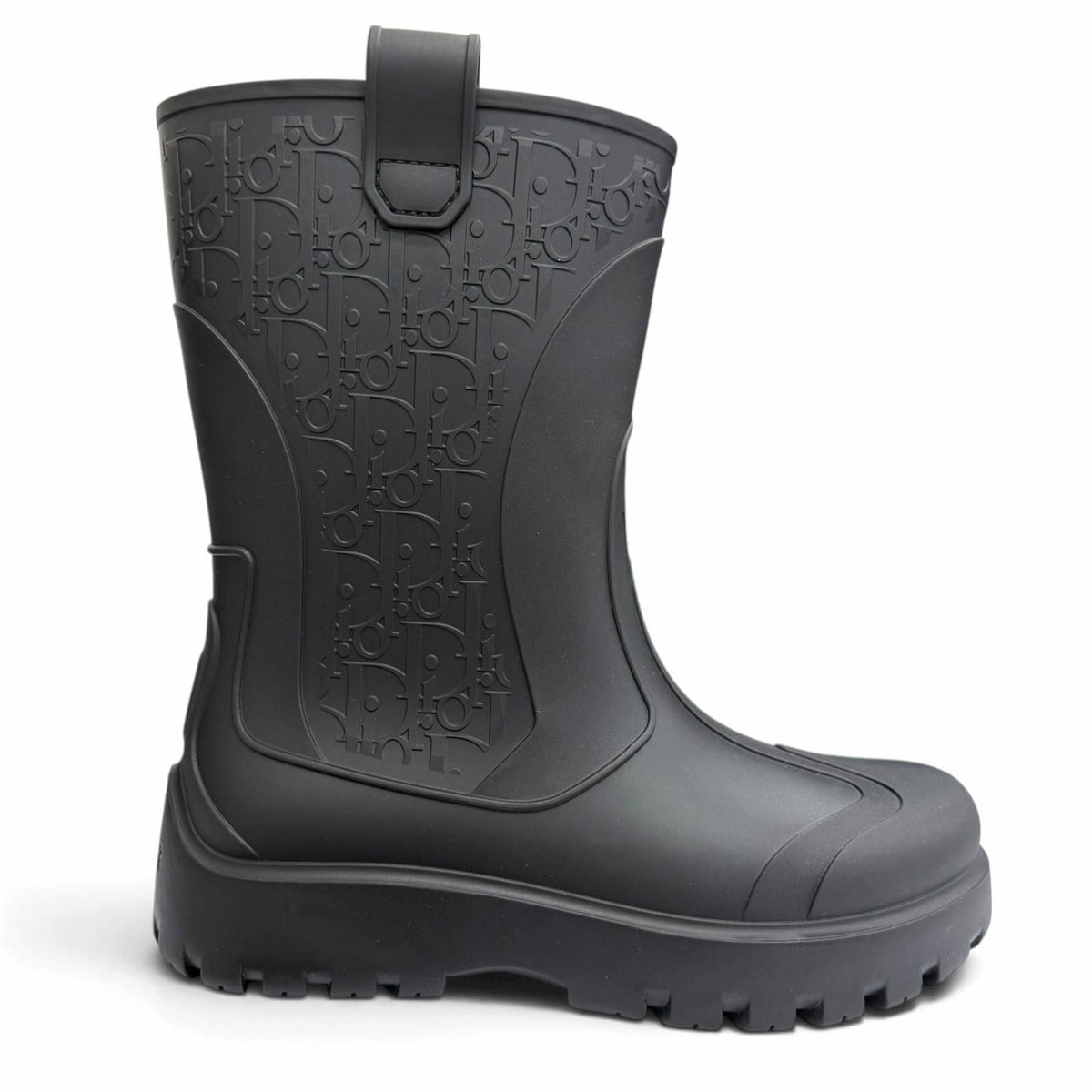 Dior Homme Rubber Garden Oblique Rain Boots Shoes Black — view 6