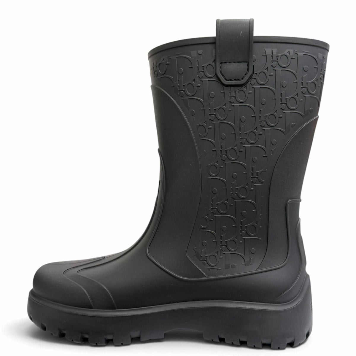 Dior Homme Rubber Garden Oblique Rain Boots Shoes Black — view 5
