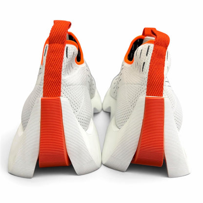 Hermes Eclair Slip-on Knit Low-Top Sneakers White Orange — view 4