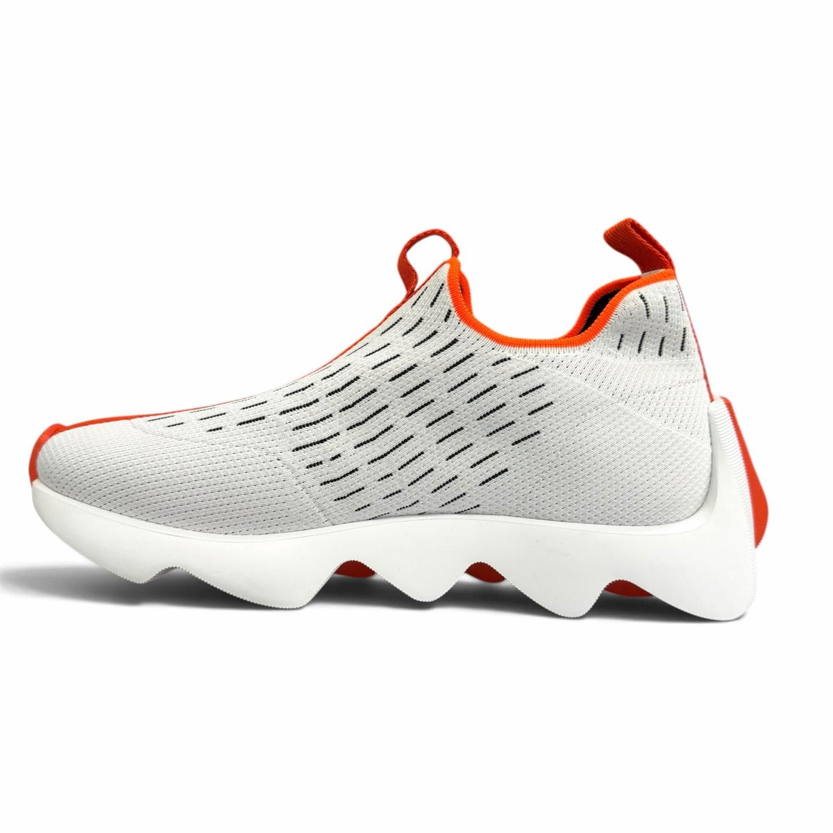 Hermes Eclair Slip-on Knit Low-Top Sneakers White Orange — view 6