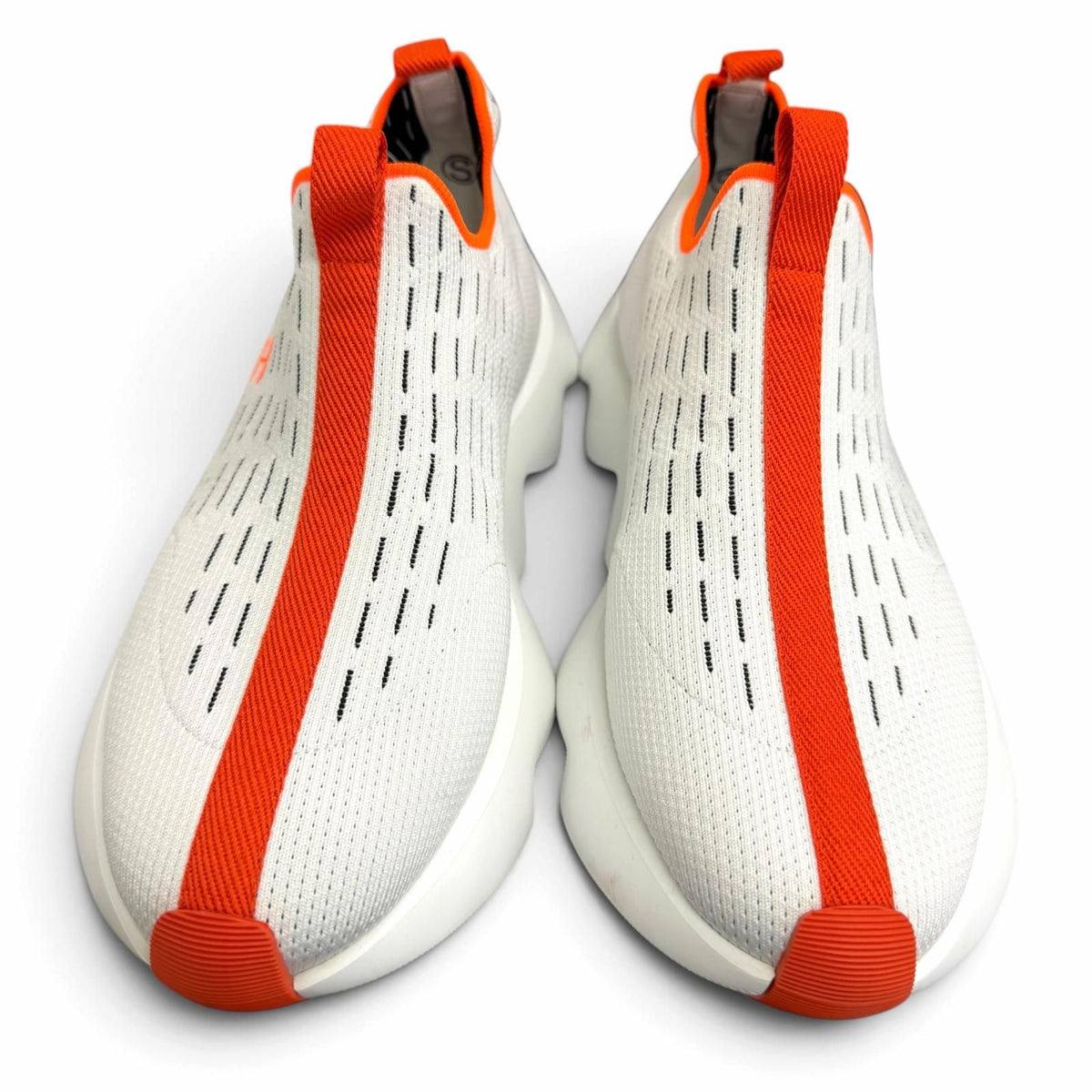 Hermes Eclair Slip-on Knit Low-Top Sneakers White Orange — view 3