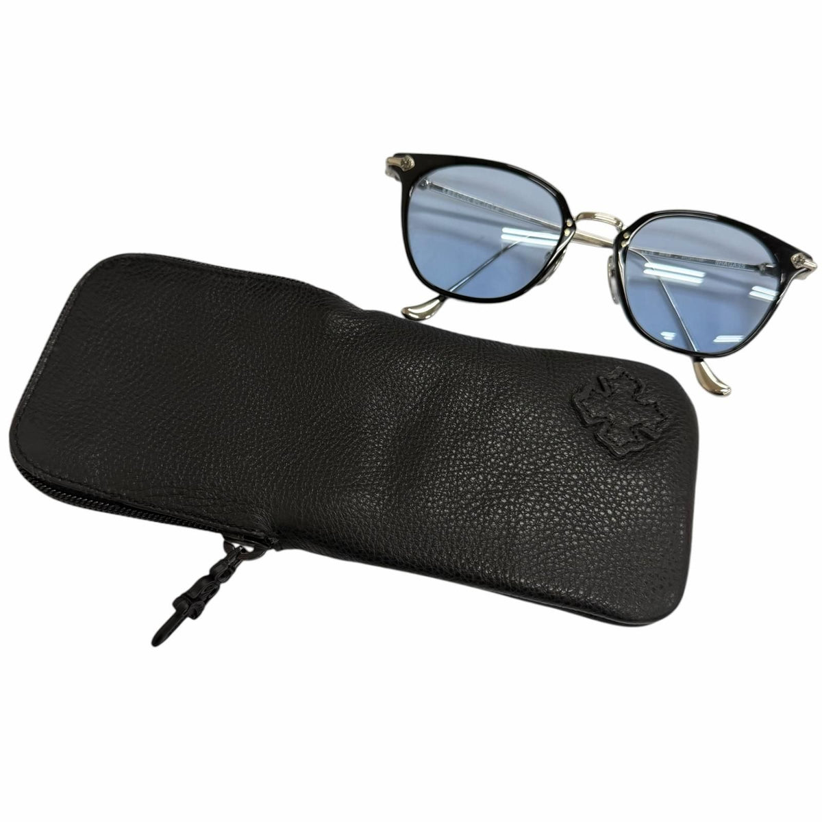 Chrome Hearts Shagass Some 925 Sterling Silver Sunglasses Black Blue Lens 51 — view 2