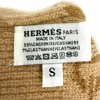 Hermes Heaven Cashmere Chaine D'ancre Motif Knit Gloves Brown — view 7