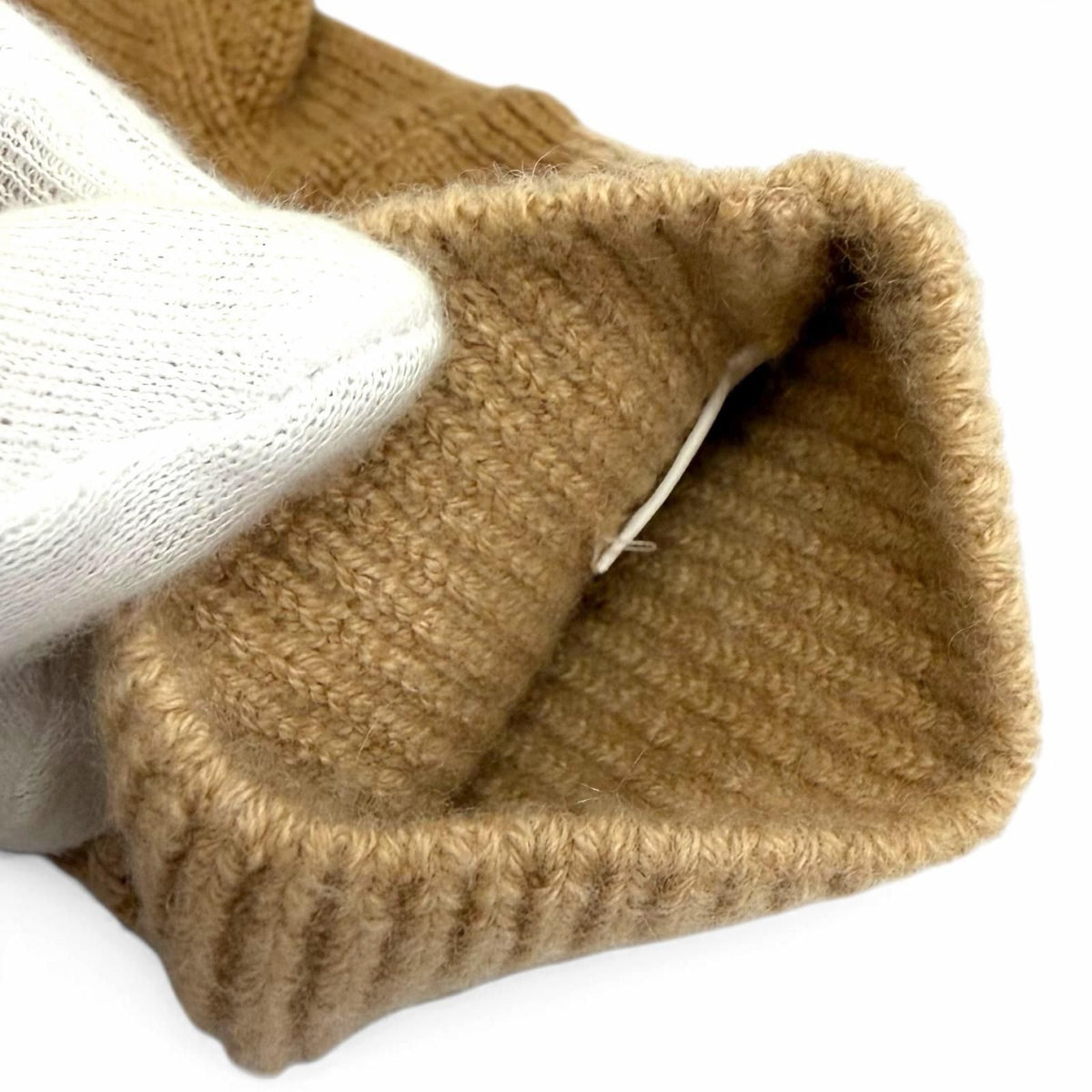 Hermes Heaven Cashmere Chaine D'ancre Motif Knit Gloves Brown — view 6