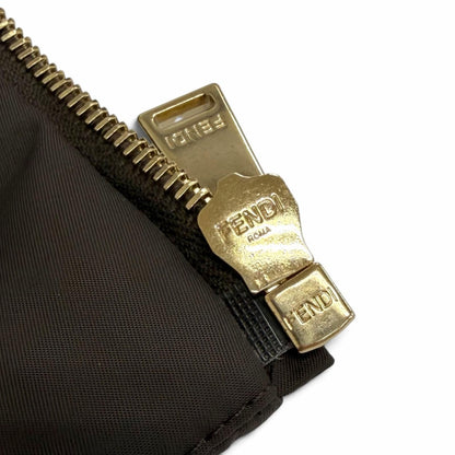 Fendi FF Logo Zucca Pattern Hooded Zip Up Jacket Dark Brown XS — view 7