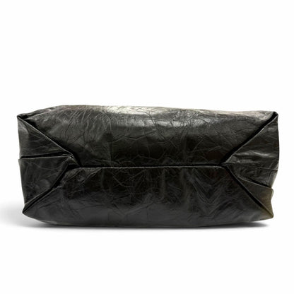 Balenciaga Crush Leather 2-Way Chain Shoulder Bag Tote Black — view 5