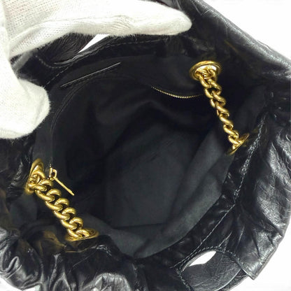 Balenciaga Crush Leather 2-Way Chain Shoulder Bag Tote Black — view 6