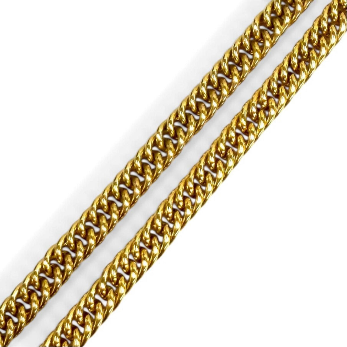 Chanel CC Logo Heart Denim Chain Necklace Navy Gold — view 6