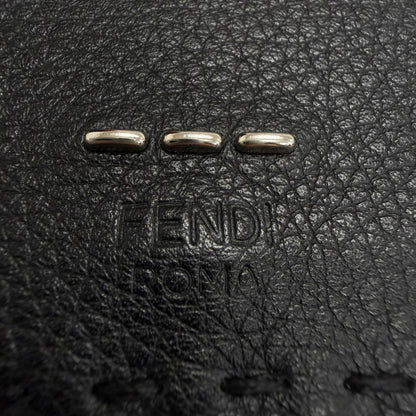 Fendi Selleria Leather Compact Wallet Trifold Black — view 8