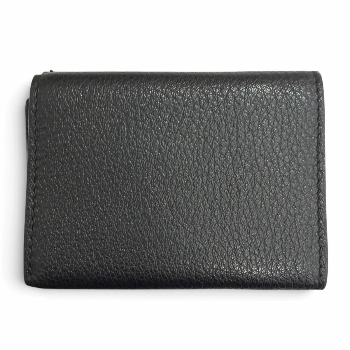 Fendi Selleria Leather Compact Wallet Trifold Black — view 3