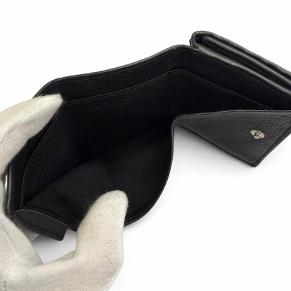 Fendi Selleria Leather Compact Wallet Trifold Black — view 7