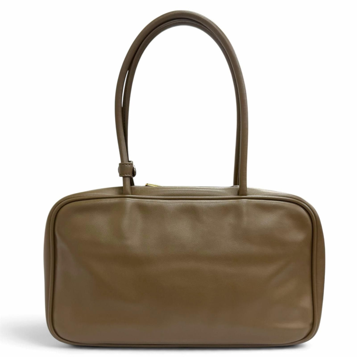 Miu Miu Bow Medium Top Handle Bag Leather Embossed Logo Handbag Brown — view 3