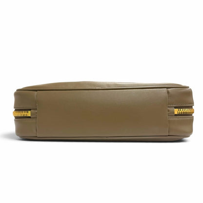 Miu Miu Bow Medium Top Handle Bag Leather Embossed Logo Handbag Brown — view 5
