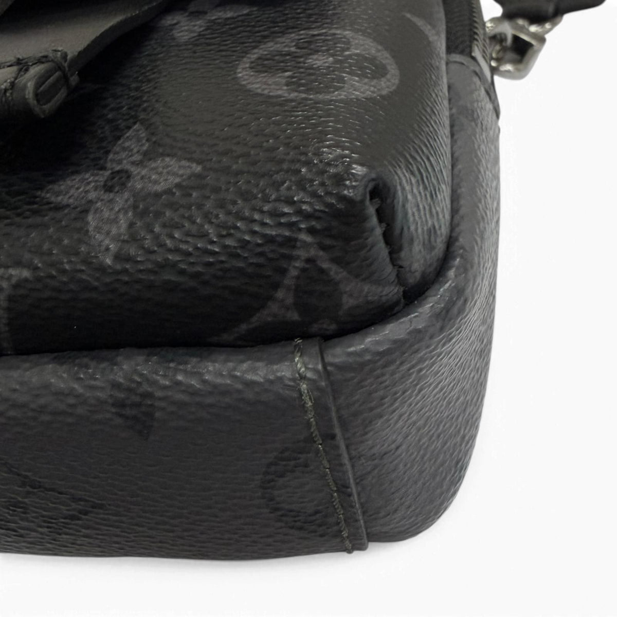Louis Vuitton Monogram Eclipse Double Phone Pouch Shoulder Bag Black — view 7