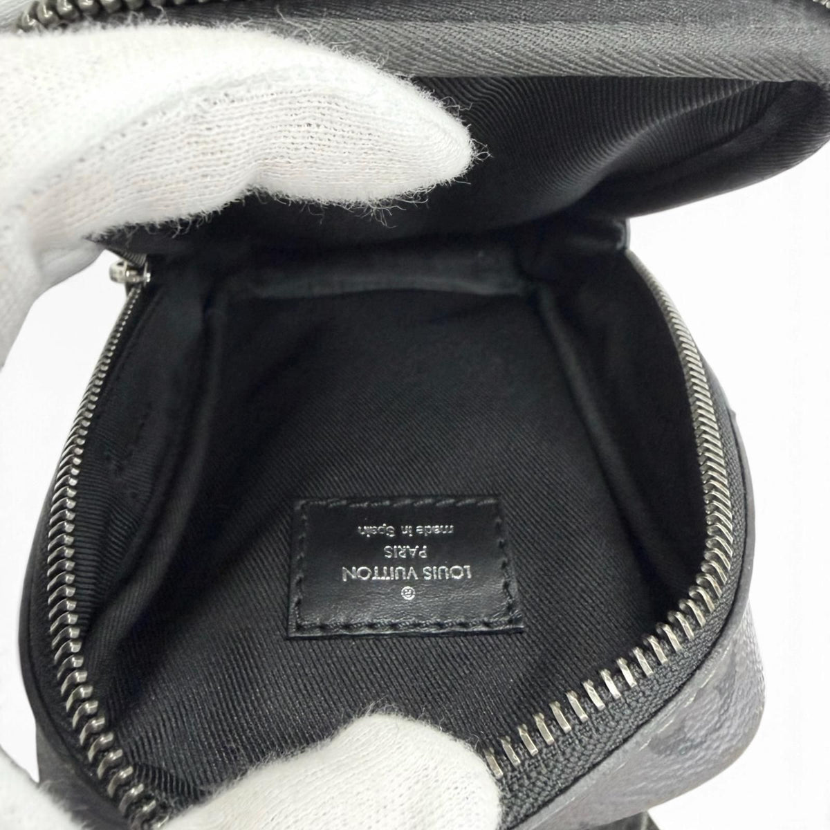 Louis Vuitton Monogram Eclipse Double Phone Pouch Shoulder Bag Black — view 6