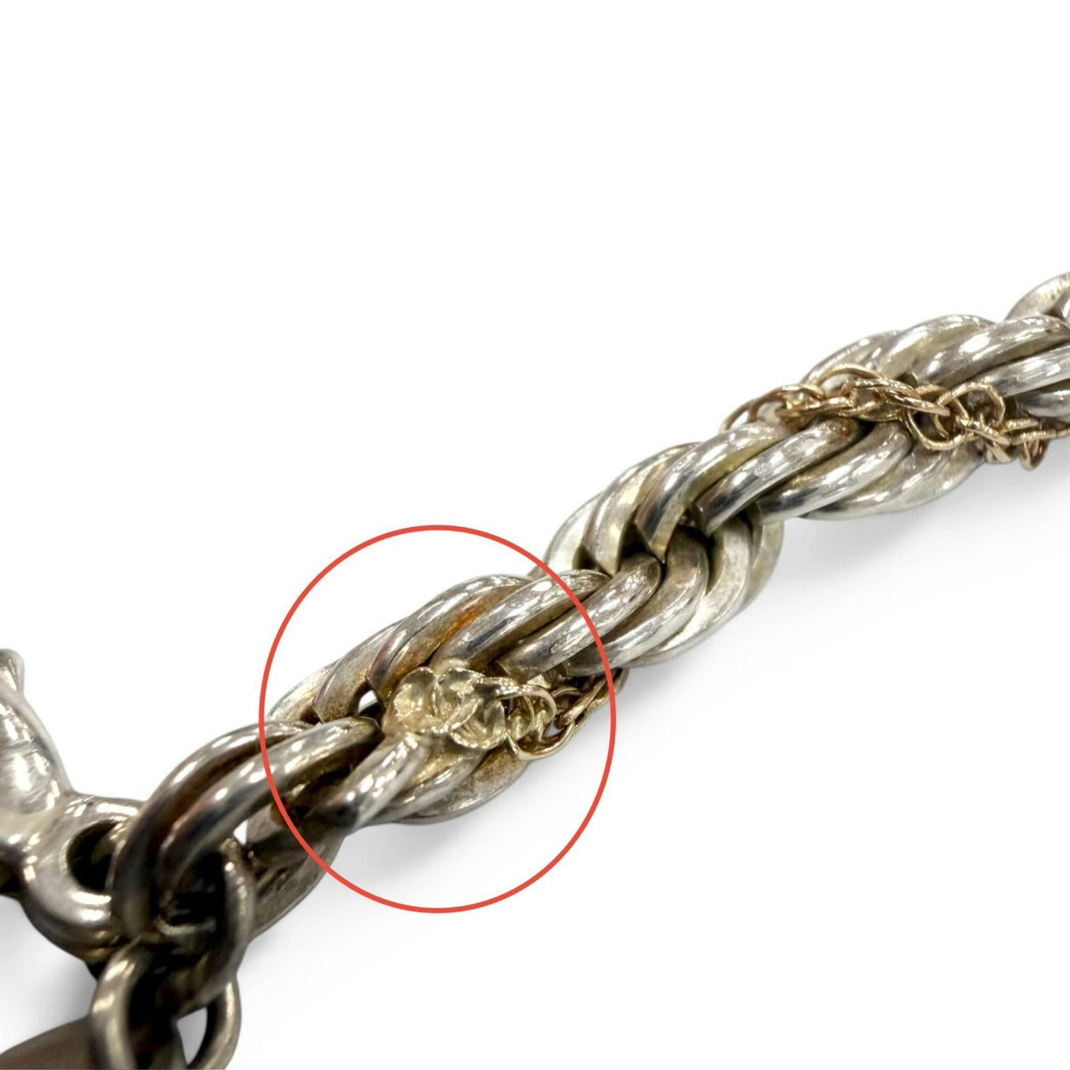 Tiffany & Co Twist Chain Long Necklace Silver Gold — view 6