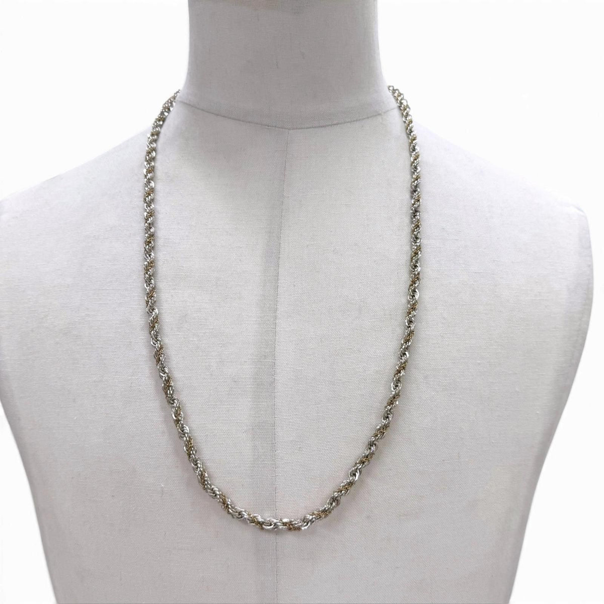 Tiffany & Co Twist Chain Long Necklace Silver Gold — view 2