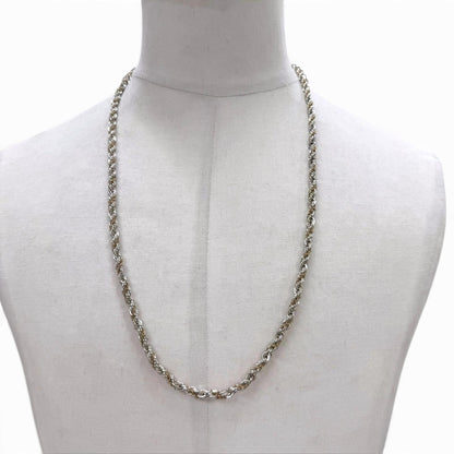 Tiffany & Co Twist Chain Long Necklace Silver Gold — view 2