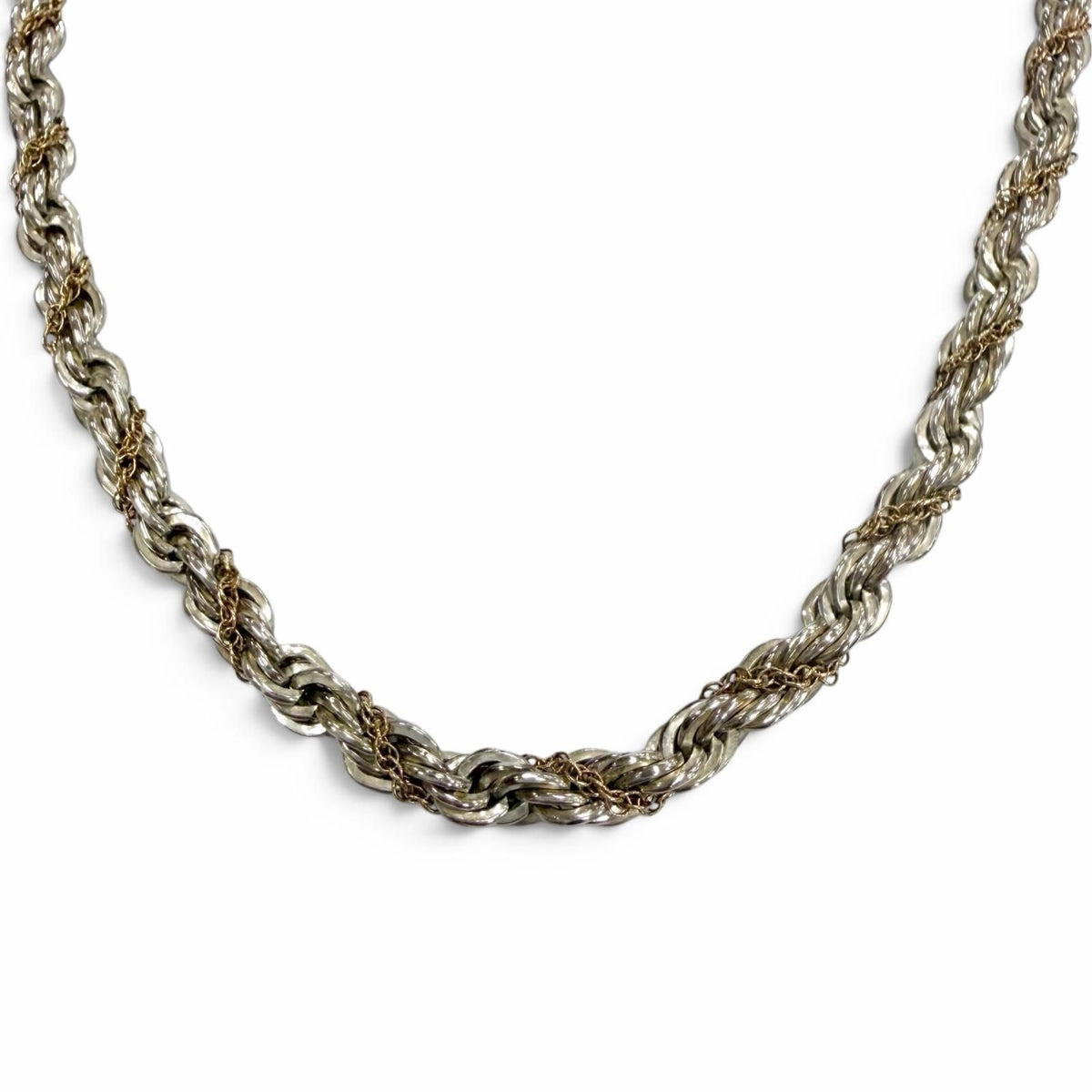 Tiffany & Co Twist Chain Long Necklace Silver Gold