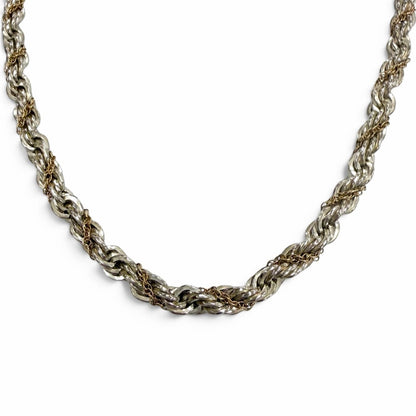 Tiffany & Co Twist Chain Long Necklace Silver Gold