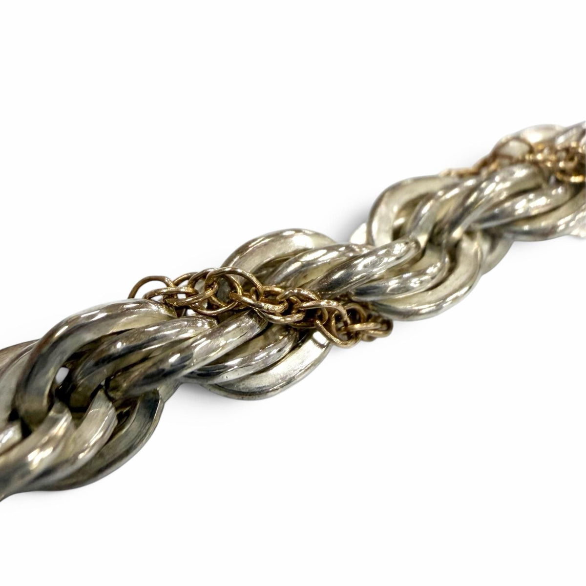 Tiffany & Co Twist Chain Long Necklace Silver Gold — view 4