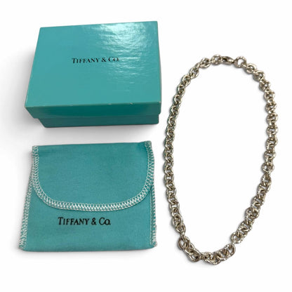 Tiffany & Co 925 Round Link Circle Donut Chain Choker Necklace Silver 40 — view 2