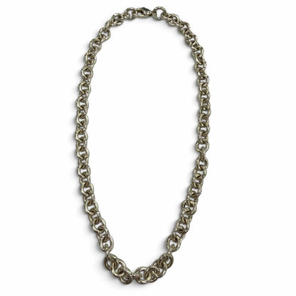 Tiffany & Co 925 Round Link Circle Donut Chain Choker Necklace Silver 40