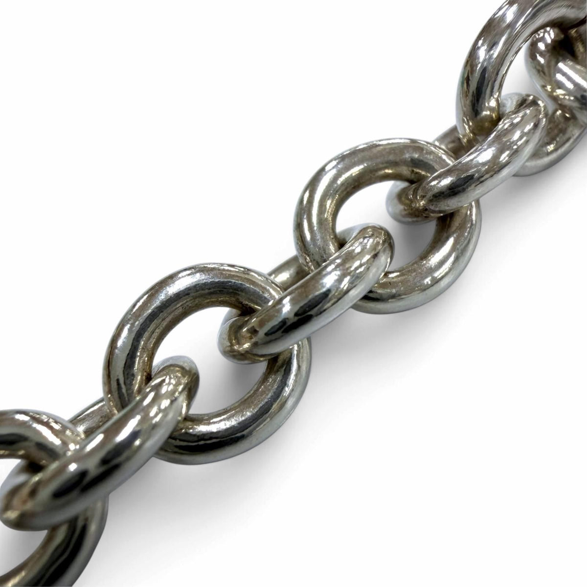 Tiffany & Co 925 Round Link Circle Donut Chain Choker Necklace Silver 40 — view 4