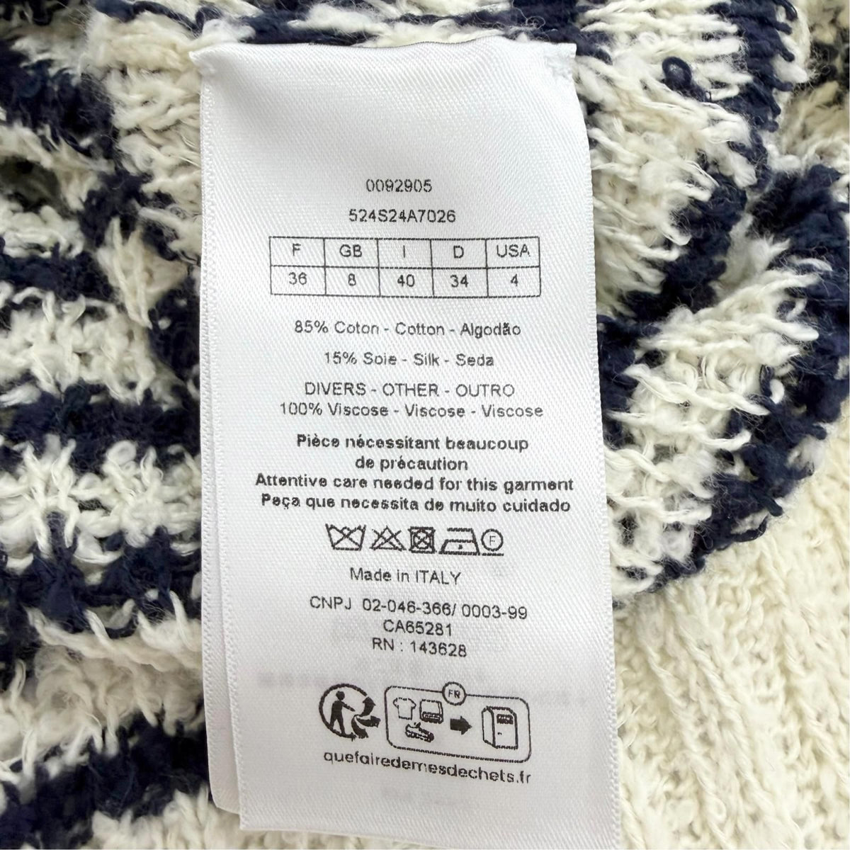 Dior Mariniere Silk Mixed Logo Star Anchor Button Short Sleeve Knit 40 Sweater — view 8
