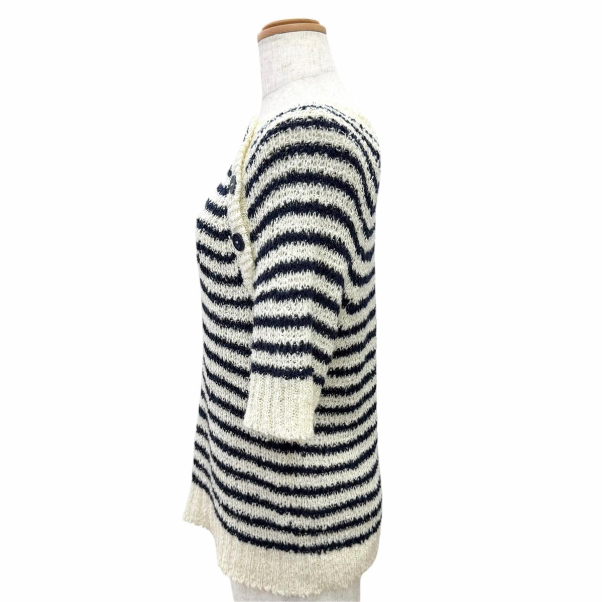 Dior Mariniere Silk Mixed Logo Star Anchor Button Short Sleeve Knit 40 Sweater — view 3