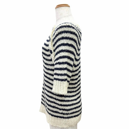 Dior Mariniere Silk Mixed Logo Star Anchor Button Short Sleeve Knit 40 Sweater — view 3