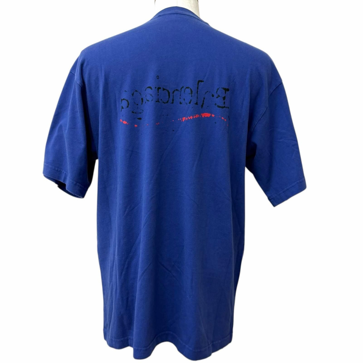 Balenciaga Distressed Campaign Logo Oversize Short Sleeve T-Shirt Navy XS — view 4