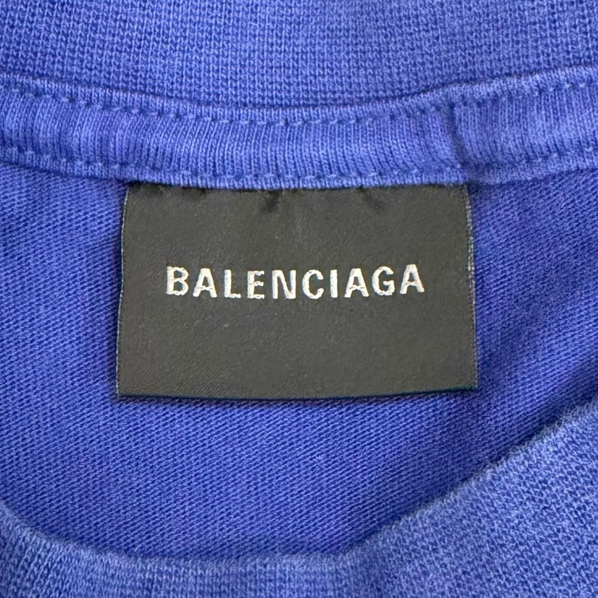 Balenciaga Distressed Campaign Logo Oversize Short Sleeve T-Shirt Navy XS — view 5