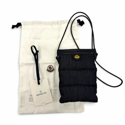 Moncler Puffy Phone Case Leather Logo Shoulder Bag Indigo — view 2
