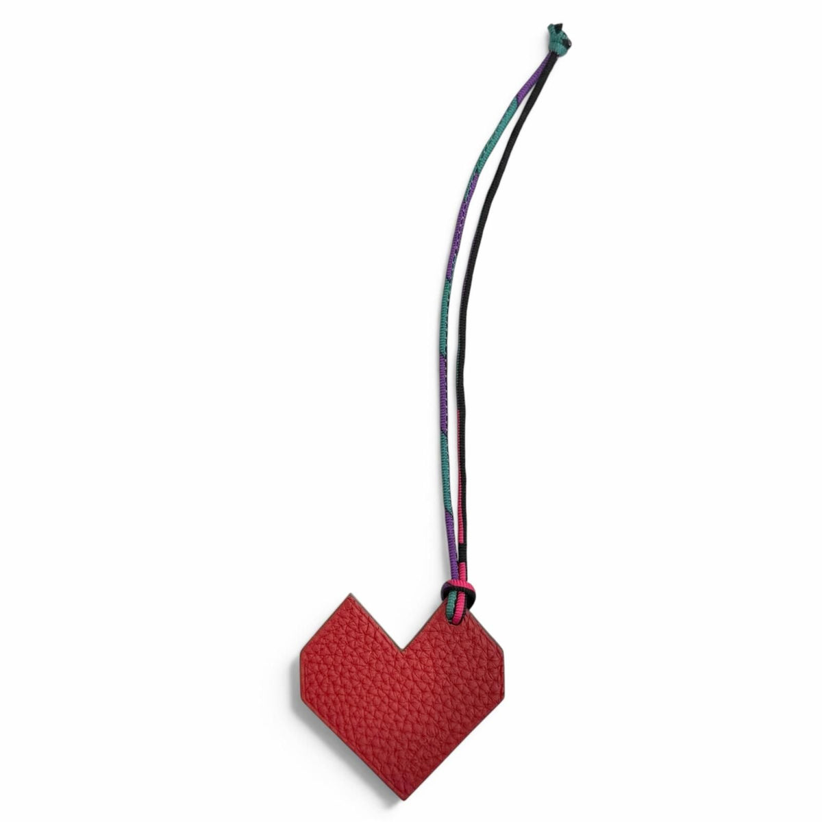Hermes Petit H Heart Charm Leather Bag Navy Red — view 4