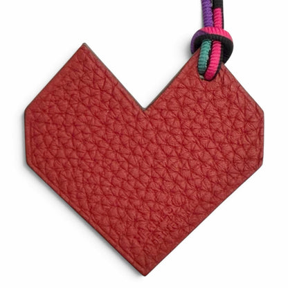 Hermes Petit H Heart Charm Leather Bag Navy Red — view 2