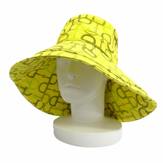 Gucci Cotton 100% Collection GG Horsebit Print Wide Brim Hat Yellow