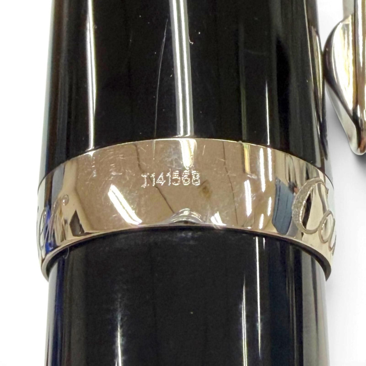 Cartier Roadster de Blue Gemstone Twist Ballpoint Pen Black Silver Handwriting — view 7