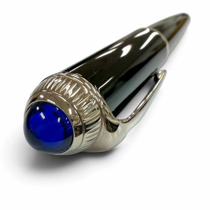Cartier Roadster de Blue Gemstone Twist Ballpoint Pen Black Silver Handwriting — view 3