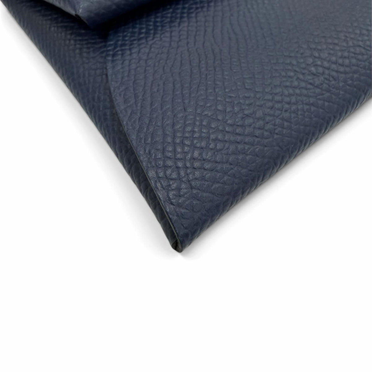 Hermes Bastia Veau Epsom Silver Coin Purse Blue Navy — view 5