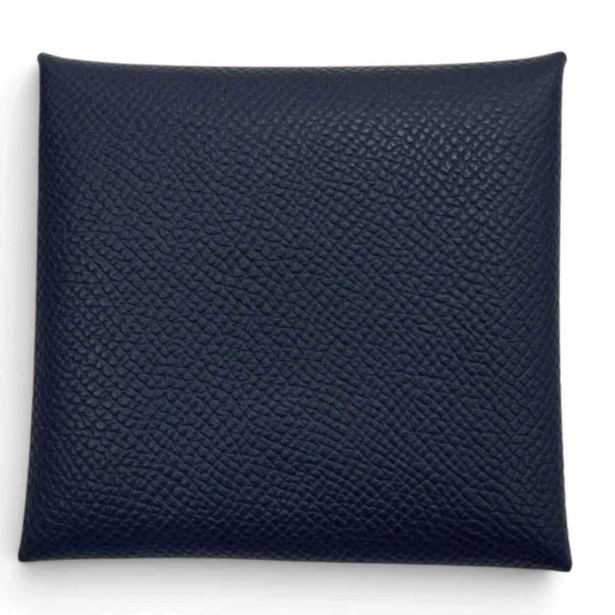 Hermes Bastia Veau Epsom Silver Coin Purse Blue Navy — view 3