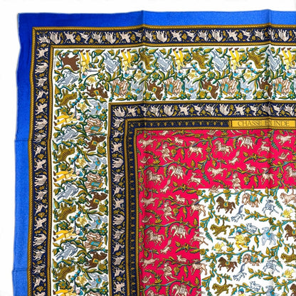 Hermes Chasse en Inde Indian Hunting Silk 100% Carre 90 Scarf Blue Multicolor — view 3